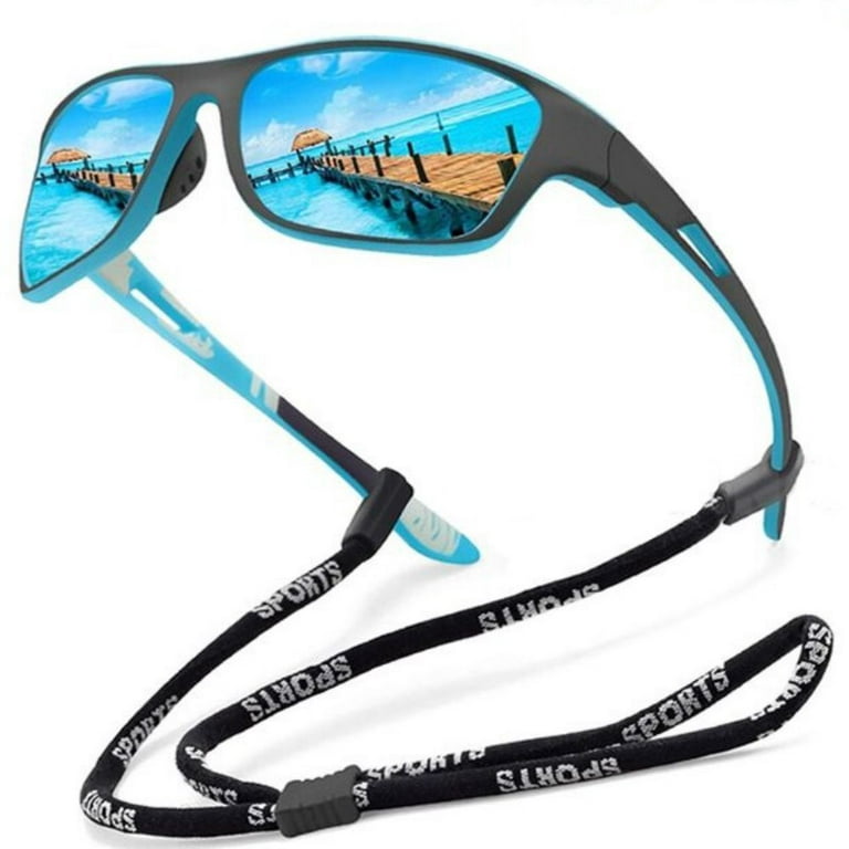 Gladys Tech Polarized Sports Sunglasses Fishing Sunglasses for Men Women Driving Shades Cycling Camping Hiking Sun Glasses UV400 Eyewear Blue, Adult