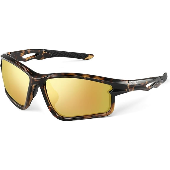 Polarized Sports Sunglasses Men: Running Sunglasses Women Wrap Around Glasses for Fishing Driving UV400 Protection TR90