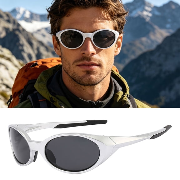 Polarized Sports Sunglasses, Oval Frame TAC Mirror Lenses for Running, Cycling, Driving, Fishing and Outdoor Wear, Lightweight Plastic Frame, Eye Protection
