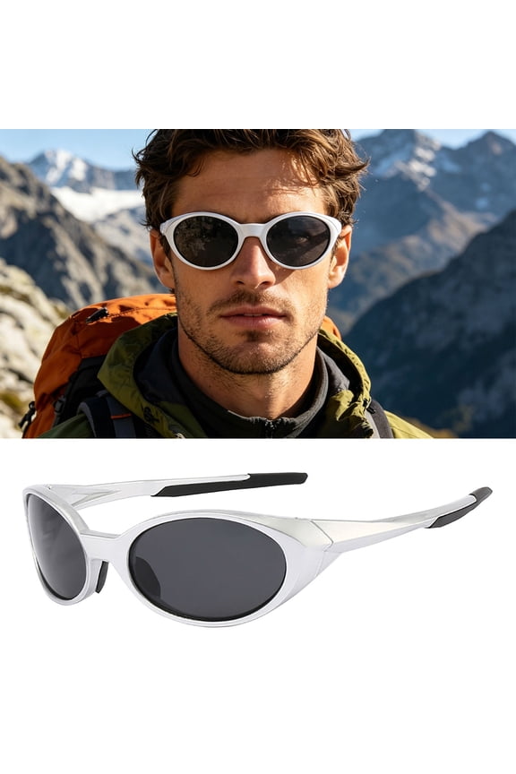 Polarized Sports Sunglasses, Oval Frame UV Protection Sunglasses, Lightweight Outdoor Sun Glasses, Scratch Resistant Clear Vision Eyewear for Driving Cycling Fishing Running Travel Daily Outdoor Use