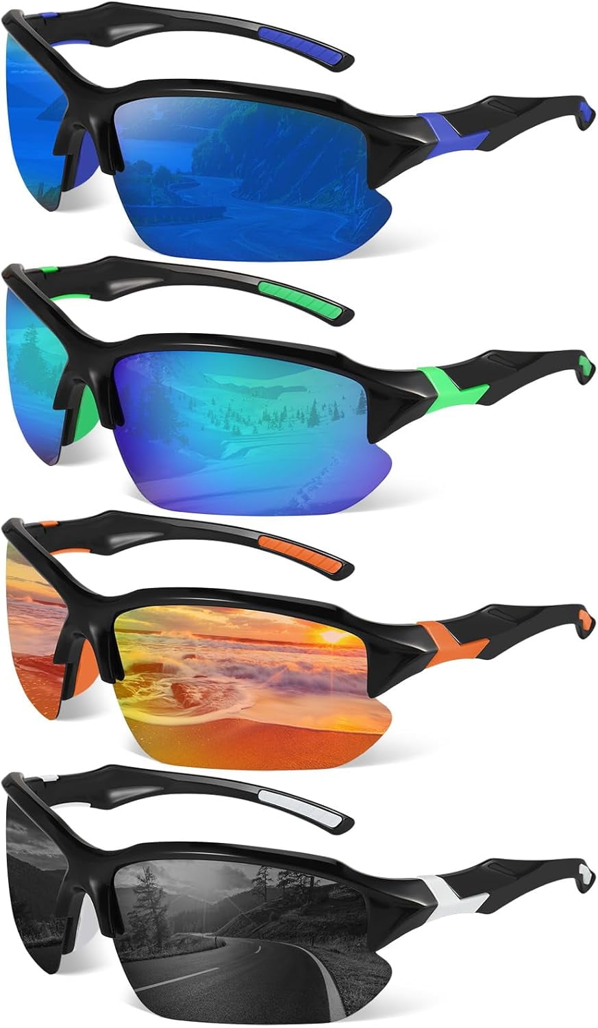 Polarized Sports Sunglasses for Men Women UV Protection