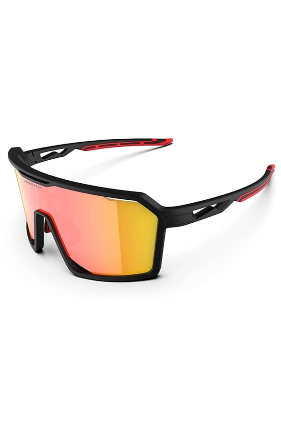 Polarized Sports Sunglasses for Men and Women, Big Frame TR90 Flexible Frame with UV Protection for Cycling, Running and Hiking