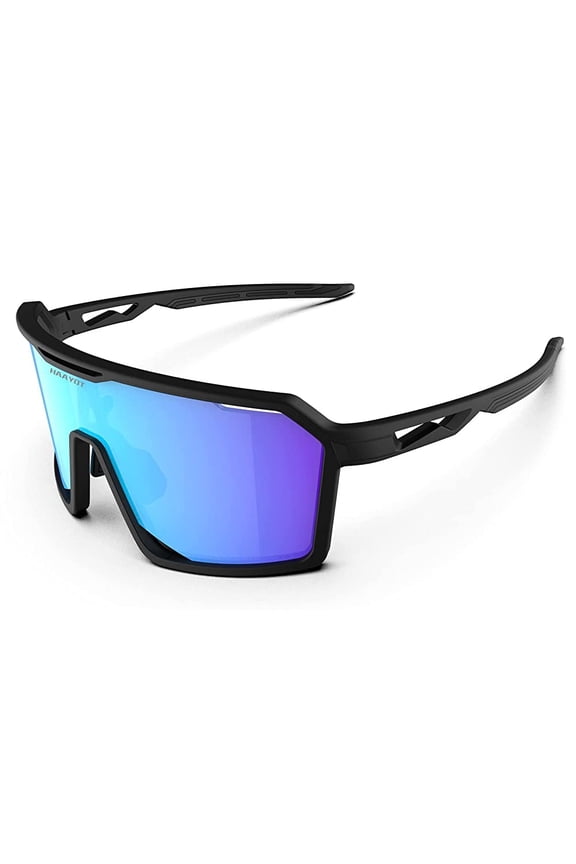 Polarized Sports Sunglasses for Men and Women, Big Frame TR90 Flexible Frame with UV Protection for Cycling, Running and Hiking
