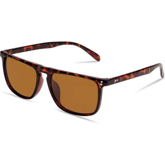 Polarized Square Sunglasses for Men Women Dark Shades with UV Protection for Driving VL9748