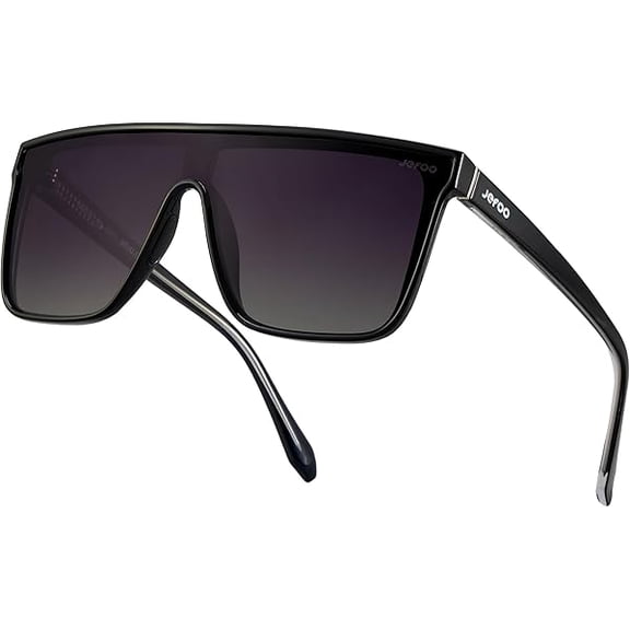 Polarized Square Sunglasses for Women Men Oversized Fashion Siamese Lens Style Flat Top Shield Shades UV Protection