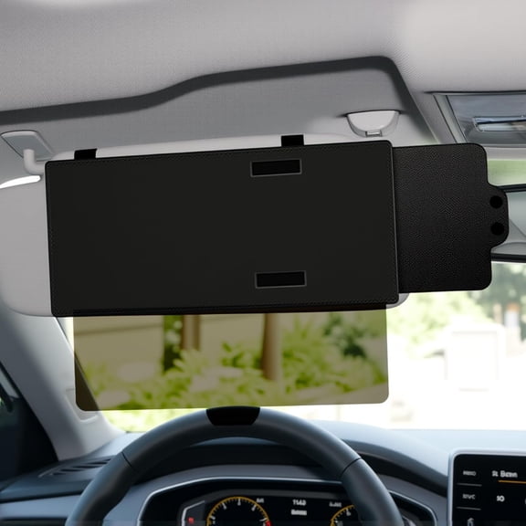 Polarized Sun Visor Extender, Car Blocker with PC Lens and Side Sunshade, Portable Auto Visor, UV Protection Anti-Glare for Safe Driving Fit Most Cars (Black)
