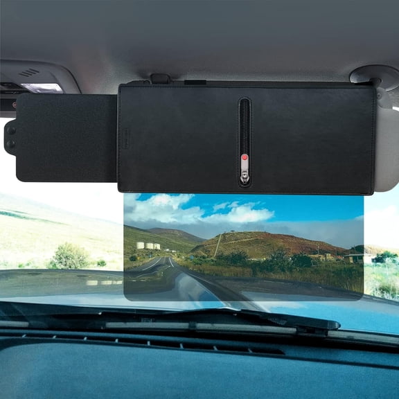 Polarized Sun Visor Extender for Car with Zipper Slider, UV400 Car Sun Visor Extension with PC Lens and Side Sunshade,Anti-Glare for Safe Driving,UV-Filtering/Protection(Passenger Side