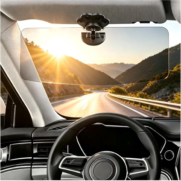 Polarized Sun Visor for Car,Anti-Glare Extender Car with 180 Adjustable Design,HD Cars Visors Suns Blocker Non-Slip Cat Ear Clip Accessories
