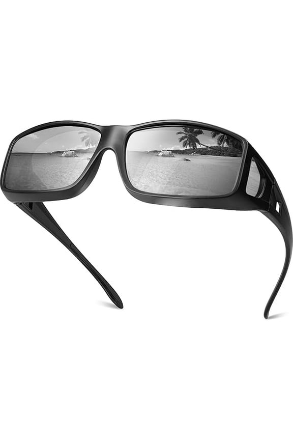 Polarized Sunglasses Fit Over Glasses for Men Women, Wrap-around Driving Sunglasses 100% UV Protection