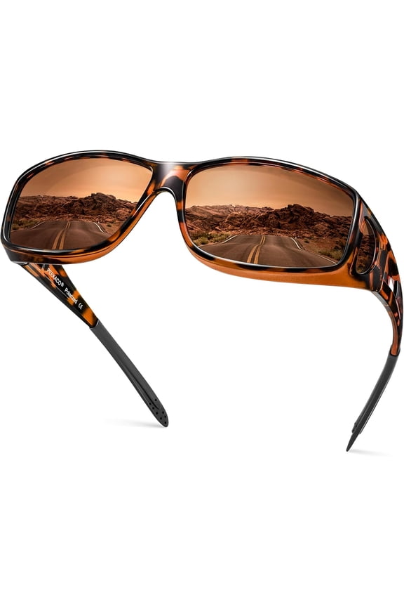 Sunglasses Fit Over Glasses for Women & Men, Wrap Around Summer Shades UV400 Protection