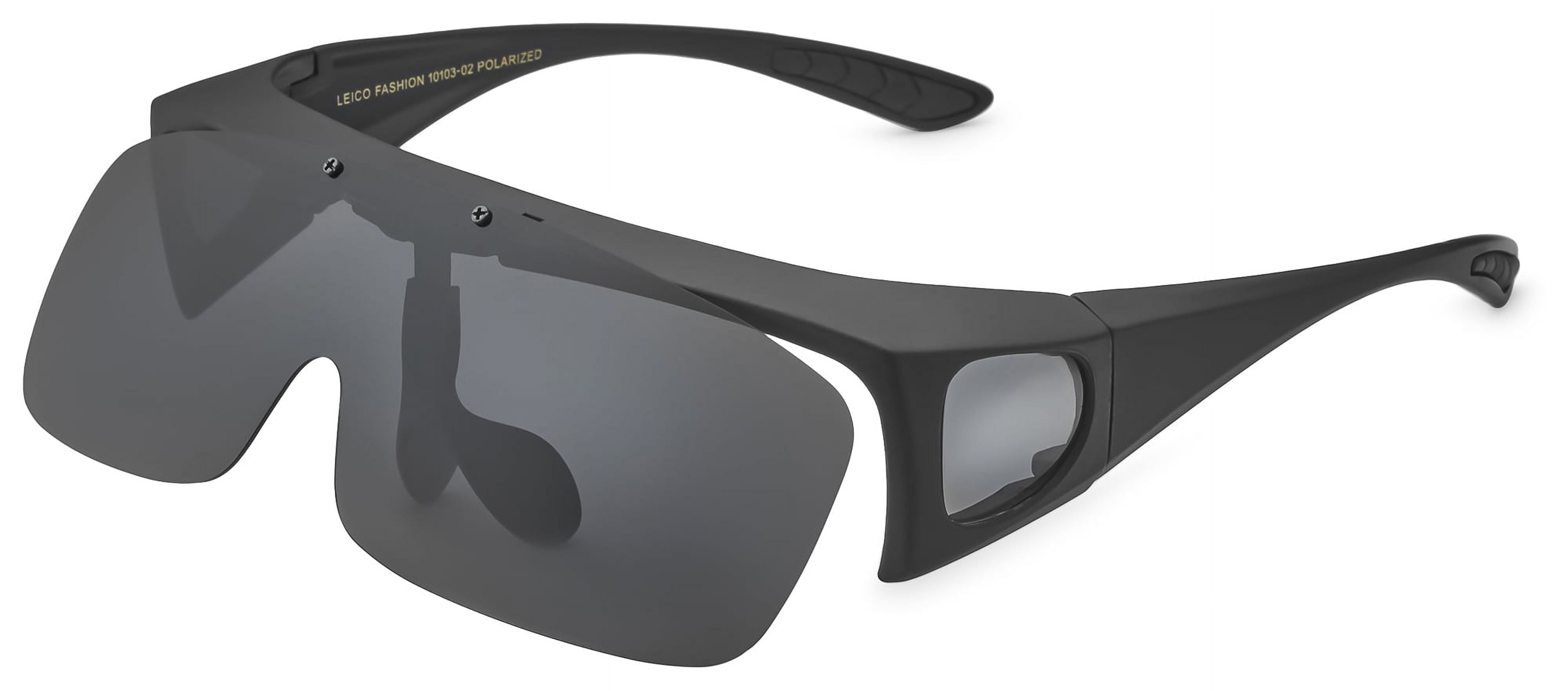LEICO FASHION Polarized Fit Over Sunglasses, Flip-Up Lens, UV400