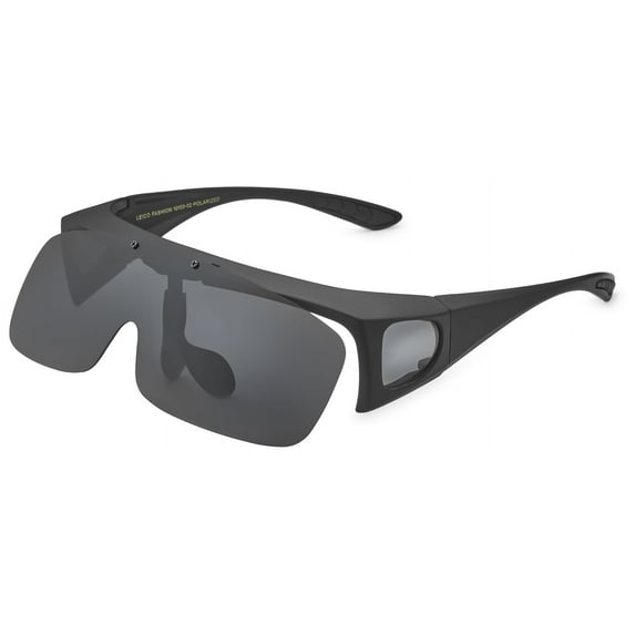 Polarized Sunglasses Fit Over Prescription Glasses for Men Women Flip Up Shield Lens Driving Shades