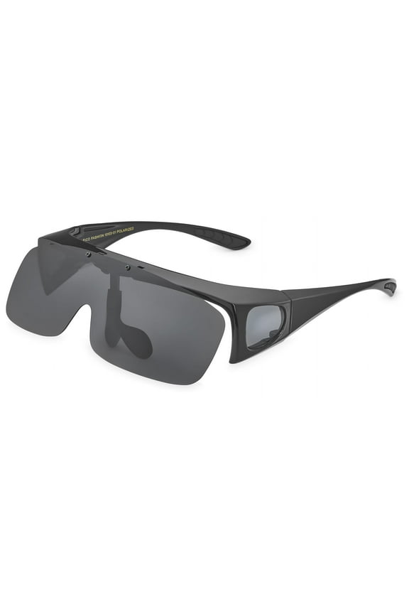 Polarized Sunglasses Fit Over Prescription Glasses for Men Women Flip Up Shield Lens Driving Shades