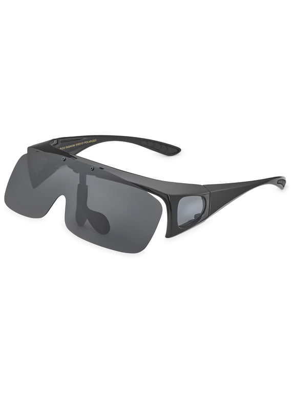 Polarized Sunglasses Fit Over Prescription Glasses for Men Women Flip Up Shield Lens Driving Shades