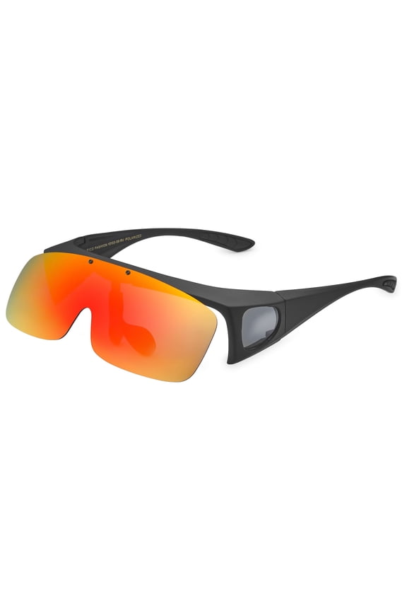 Polarized Sunglasses Fit Over Prescription Glasses for Men Women Flip Up Shield Lens Driving Shades