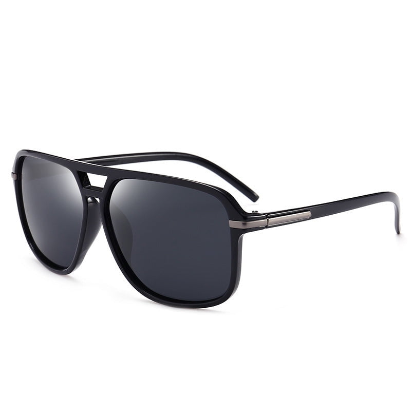 Polarized Sunglasses For Men UV400 Protection Driving Retro Fashion Oval Frame TAC Lens PC Frame