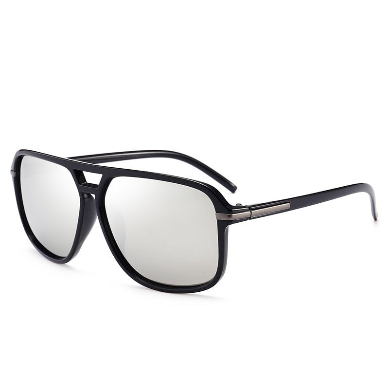 Polarized Sunglasses For Men UV400 Protection Driving Retro Fashion Oval Frame TAC Lens PC Frame