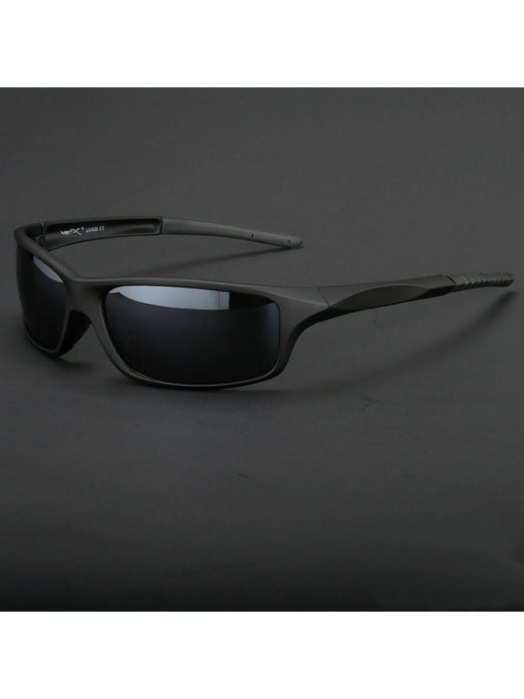 Polarized Sunglasses for Men & Women, Polarized HD Sport Wrap Men Cycling Golf Ski Sunglasses Fishing Driving Glasses, Block 100% of UVA,UVB and UVC Rays (Black Lens)