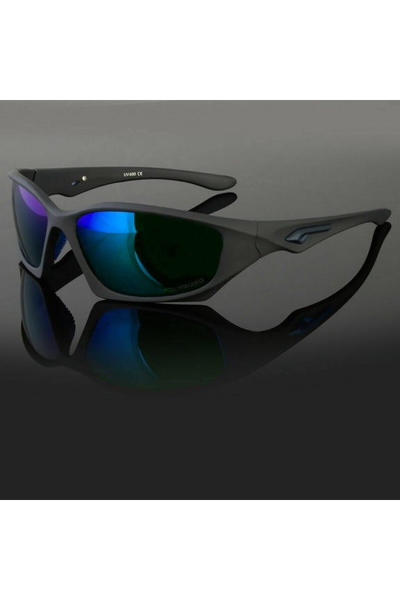 Polarized Sunglasses for Men & Women, Polarized HD Sport Wrap Men Cycling Golf Ski Sunglasses Fishing Driving Glasses, Block 100% of UVA,UVB and UVC Rays (Ocean Blue)