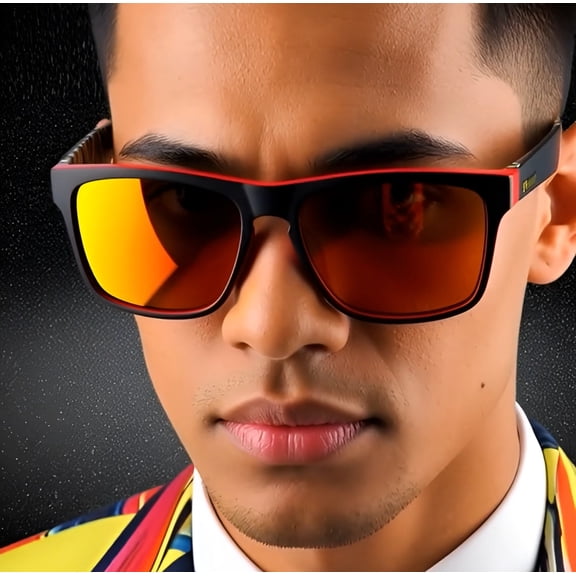 Polarized Sunglasses Square Light Weight Men Outdoor Red