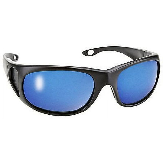 Polarized Sunglasses Strike Blue Mirror Lens with Side Windows