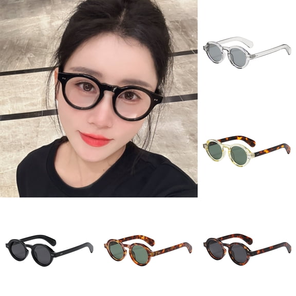 Polarized Sunglasses UV 90s Retro Style Windproof Unisex Spectacles Round Lens Block Sunlight Vacation Beach Spectacles Outdoor Eyewear