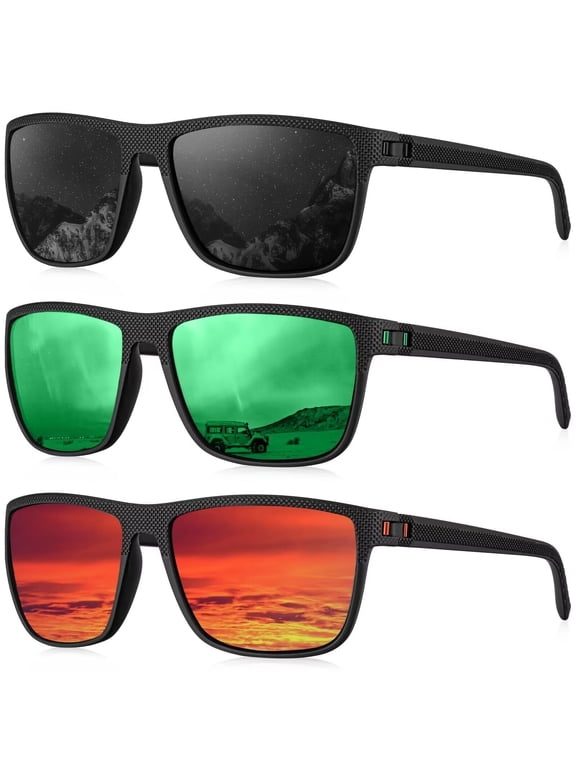 Polarized Sunglasses for Men Lightweight Sun Glasses with UV Protection Mens Sports Sunglasses for Golf Hiking Fishing Driving