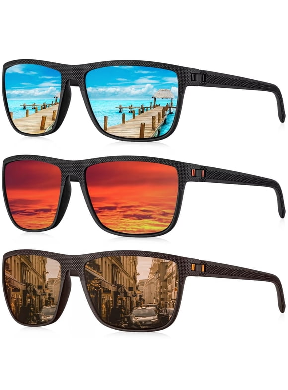 Polarized Sunglasses for Men Lightweight Sun Glasses with UV Protection Mens Sports Sunglasses for Golf Hiking Fishing Driving