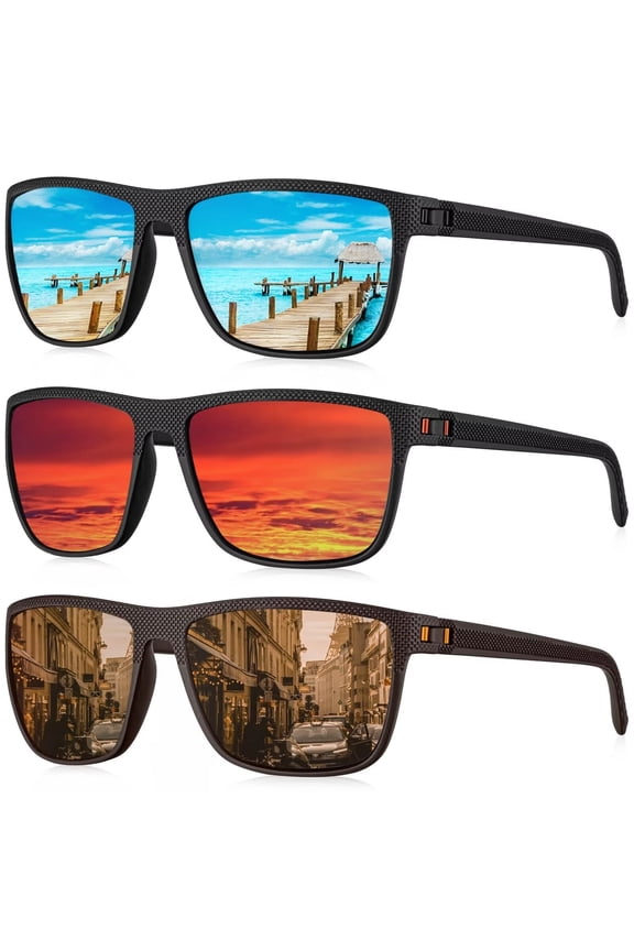 Polarized Sunglasses for Men Lightweight Sun Glasses with UV Protection Mens Sports Sunglasses for Golf Hiking Fishing Driving