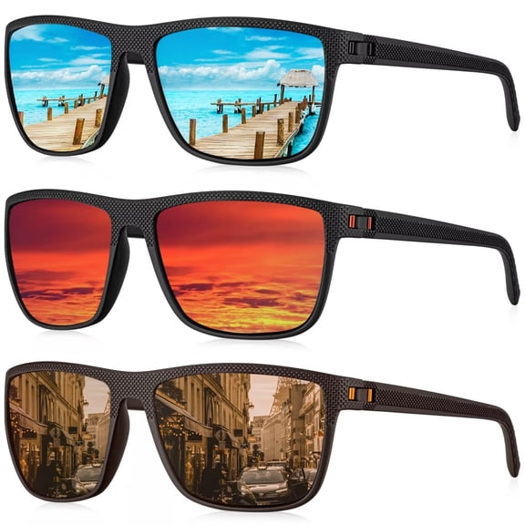 Polarized Sunglasses for Men Lightweight Sun Glasses with UV Protection Mens Sports Sunglasses for Golf Hiking Fishing Driving