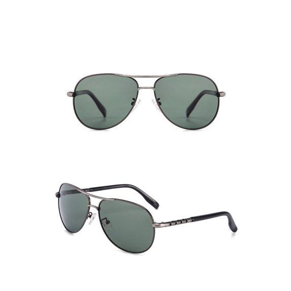 Polarized Sunglasses for Men, Retro Metal Frame, UV Protection, 60mm Lens Width, Model 1879
