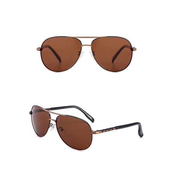 Polarized Sunglasses for Men, Retro Metal Frame, UV Protection, 60mm Lens Width, Model 1879