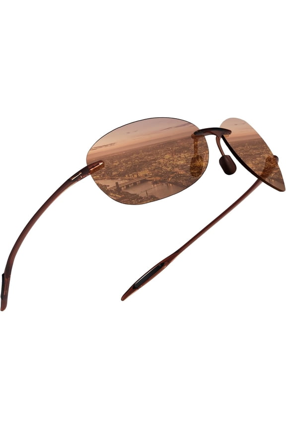 Polarized  Sunglasses for Men Women TR90 Rimless Frame for Running Fishing Baseball Driving 8249