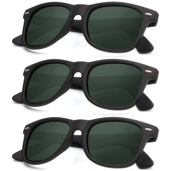 KALIYADI Sunglasses Polarized Matte Finish Retro Designer Sun Glasses for Women and Men UV Protection(3 Pack)