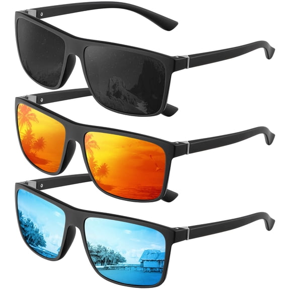 KALIYADI Polarized Sunglasses for Men and Women,Classic Square Sun Glasses with UV Protection for Driving Fishing