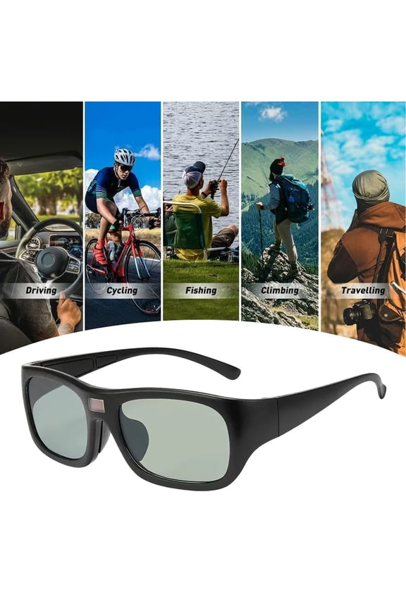 Polarized Sunglasses for Outdoor Adventures Lightweight Foldable Design with Auto-Tinting Technology for Adults