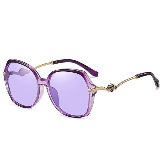 Polarized Sunglasses for Women Men, Fashion Metal Frame Big Round Sunglasses with TAC Lens, UV400 Protection