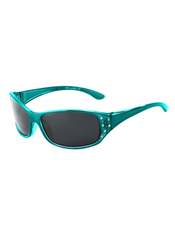 Polarized Sunglasses for Women – Tropical Teal Frame – Dark Smoke Lens – HZ Series Elettra – Women’s Premium Designer Fashion Sunglasses