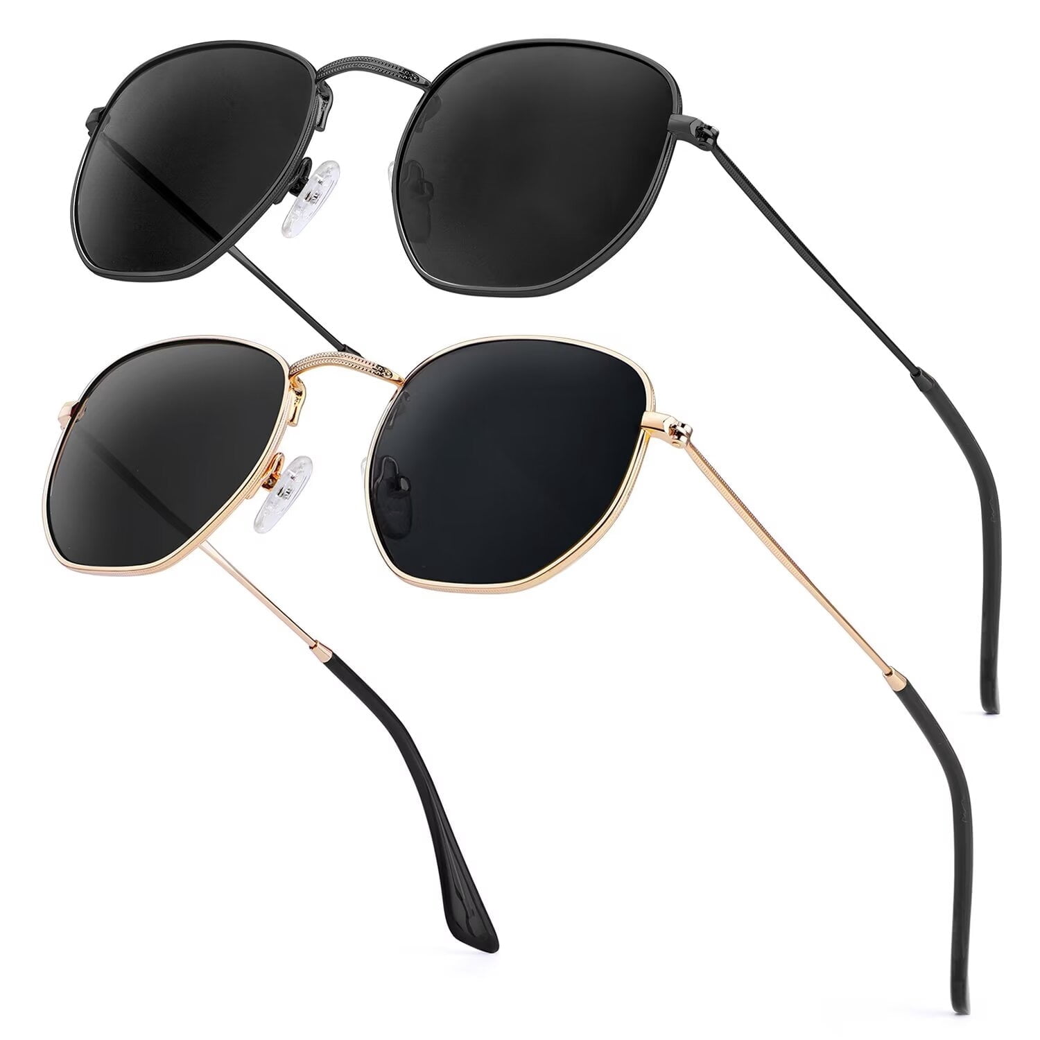 Black Lenses Hexagonal Polarized Sunglasses for Men and Women Hipster Hexagonal Polarized Sunglasses Men Women Geometric  main image 4