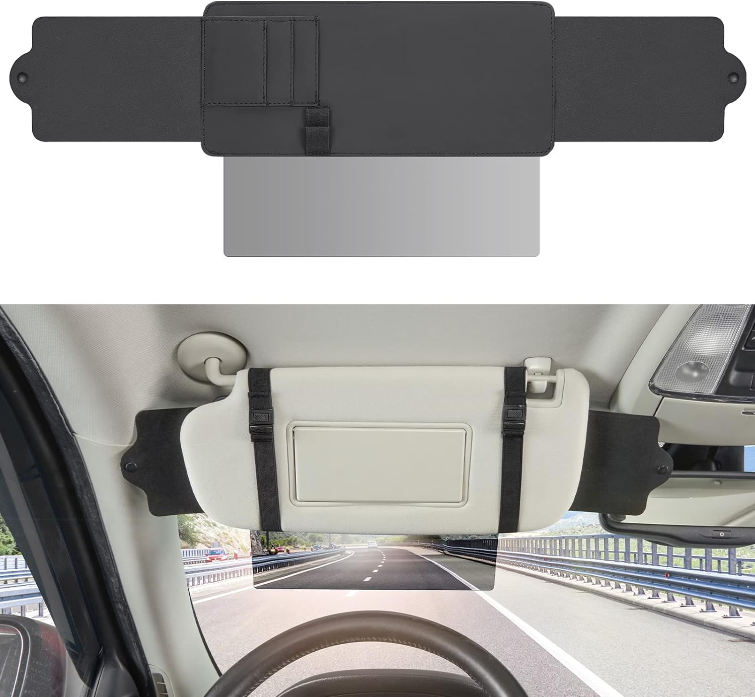 Polarized Sunshade Extender for Car with Polycarbonate Lens, Adjustable