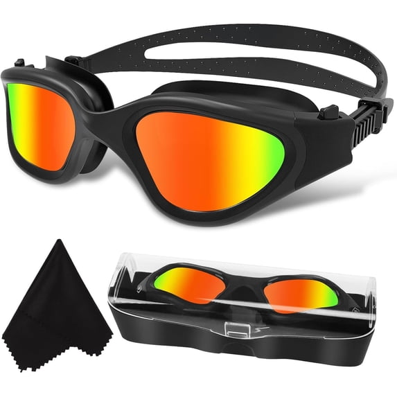 Polarized Swimming Goggles Swim Pool Goggles Anti Fog Anti UV No Leakage Clear Vision for Men Women Adults Teenagers