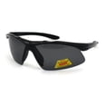 thumbnail image 1 of Polarized TAC 1.0mm Lens Mens Half Rim Warp Sport Sunglasses All Black, 1 of 3