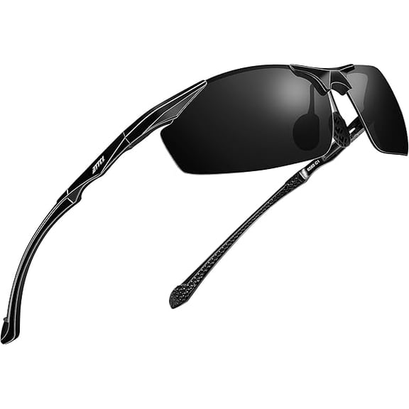 Polarized UV Protection Sports Fishing Driving Sunglasses for Men Al-Mg Metal Frame Ultra Light Green