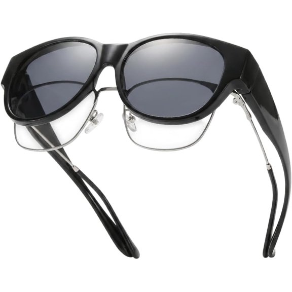 Polarized UV400 Protection Trendy Round Cat-eye Sunglasses, Fit Over Glasses for Women Men