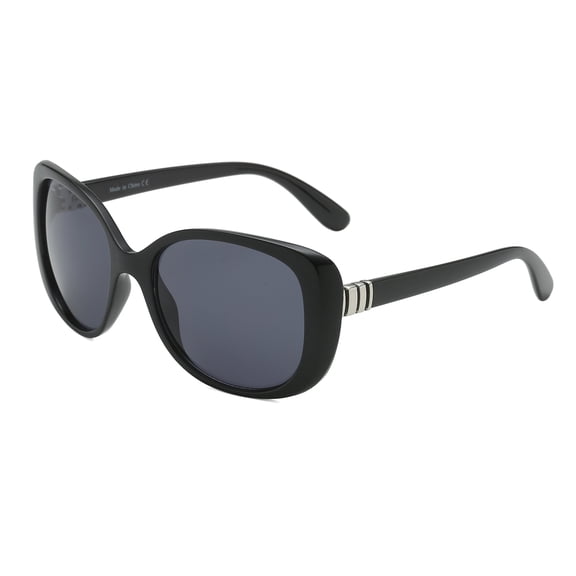 Polarized Unisex Sunglasses | Classic Round Frame with Black Lenses | Stylish & Versatile for Casual & Vacation Wear - S1036-C1