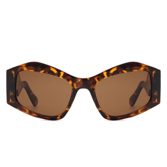 Polarized Unisex Sunglasses | Retro Tortoise Shell Frame with Dark Lenses | Stylish for Casual & Vacation Fashion - HS1210-C2