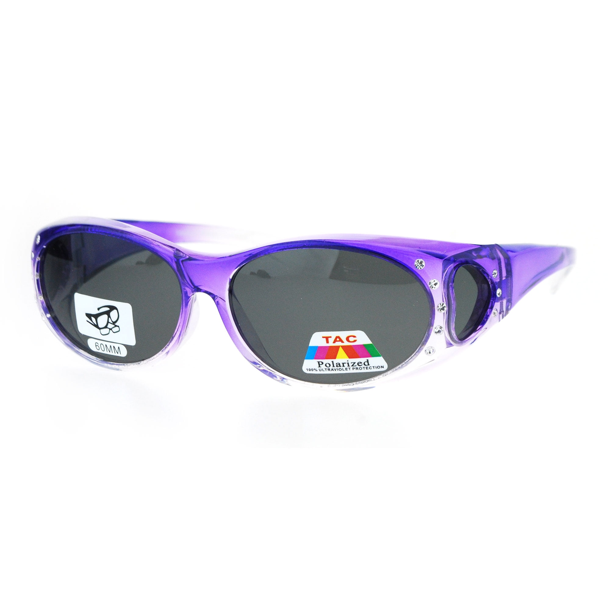 Wrap Around Rhinestone Oval Sunglasses UV400 Polarized UV400 Polarized Sunglasses Women main image 2