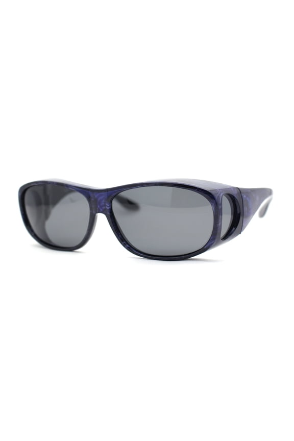 Polarized Womens 63mm Over the Glasses Rectangular Fit Over Sunglasses Purple