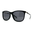 thumbnail image 1 of Polarized Womens 90s Designer Sport Horn Rim Sunglasses All Black, 1 of 4