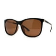 thumbnail image 1 of Polarized Womens 90s Designer Sport Horn Rim Sunglasses All Brown, 1 of 4